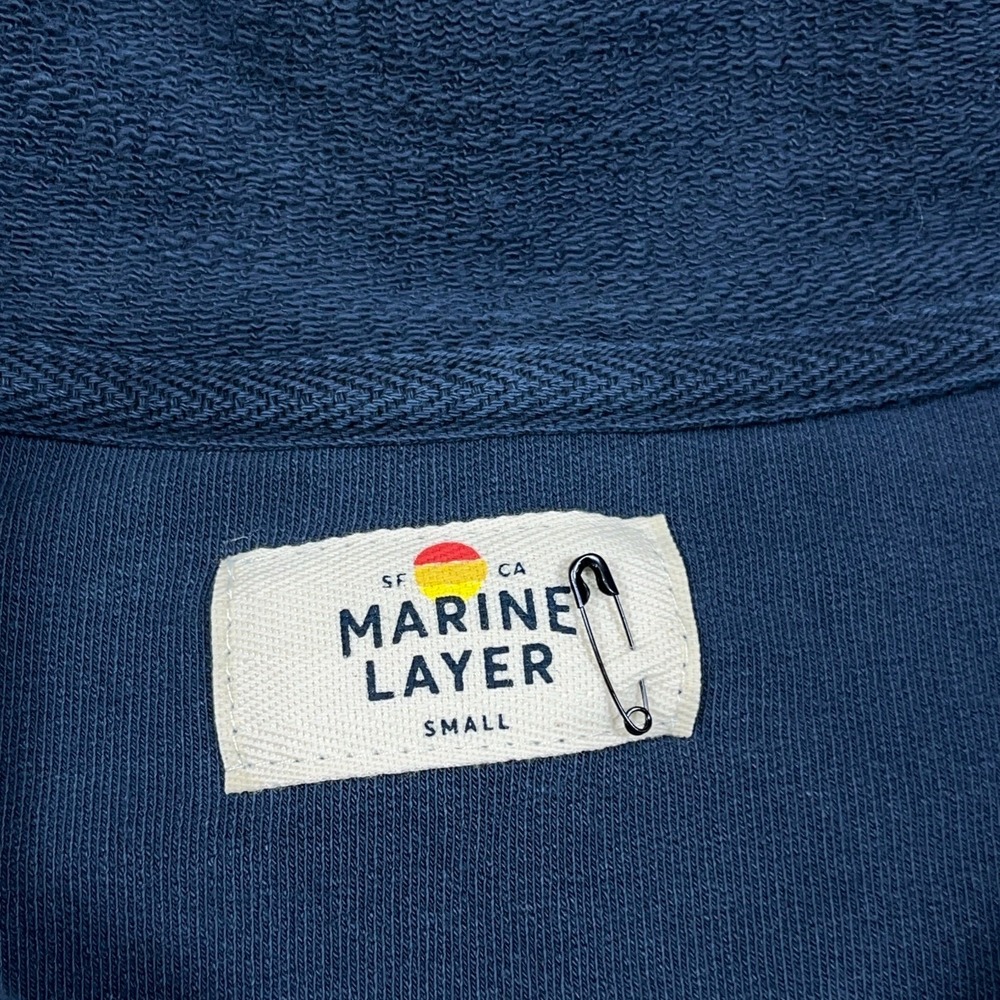 Marine Layer Sweater Men Small Blue Shawl Neck Pullover‎ Cotton Adult - Picture 5 of 10